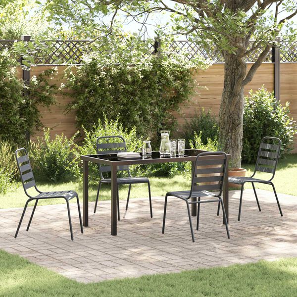 vidaXL Ensemble de salle &agrave; manger pour jardin 5 pcs Anthracite