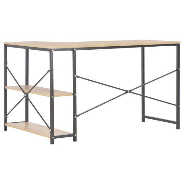 vidaXL Bureau d'ordinateur Noir et ch&ecirc;ne 120 x 72 x 70 cm