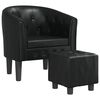 vidaXL Chaise cabriolet avec repose-pied noir similicuir