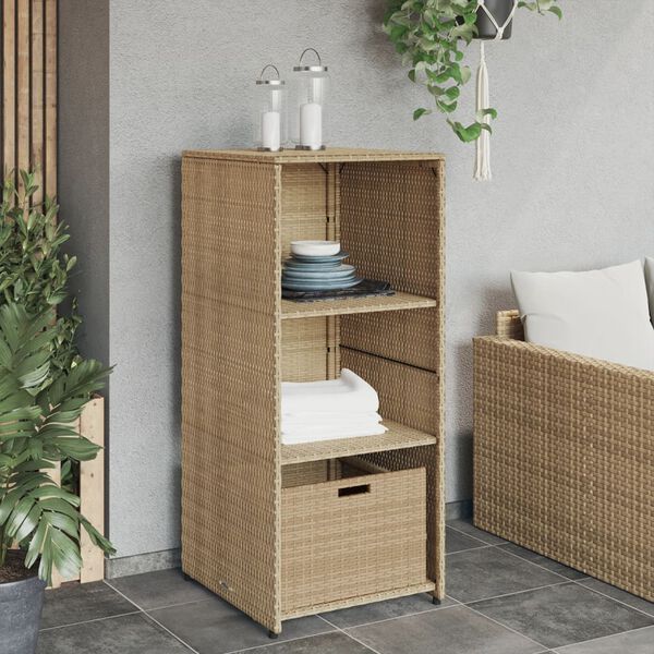 vidaXL Armoire de rangement de jardin beige 50x55x115cm résine tressée