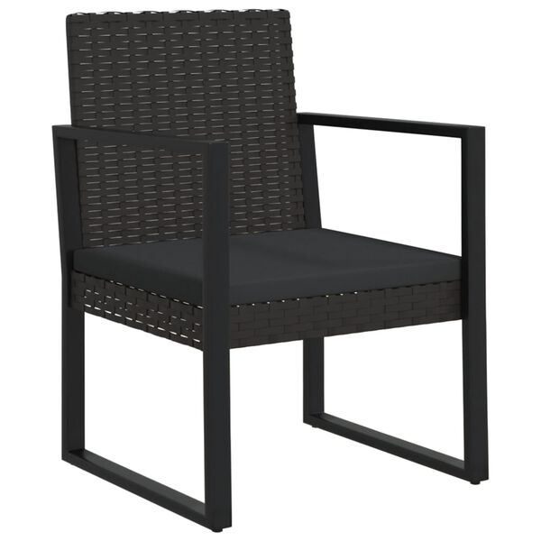 vidaXL Fauteuil de jardin avec coussin Noir R&eacute;sine tress&eacute;e