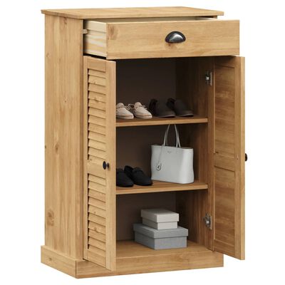 vidaXL Armoire à chaussures VIGO 60x35x96 cm bois massif de pin