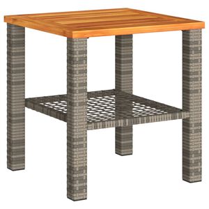 vidaXL Table de jardin gris 40x40x42 cm r&eacute;sine tress&eacute;e et bois acacia