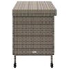 vidaXL Boîte de rangement de jardin et roues gris résine tressée