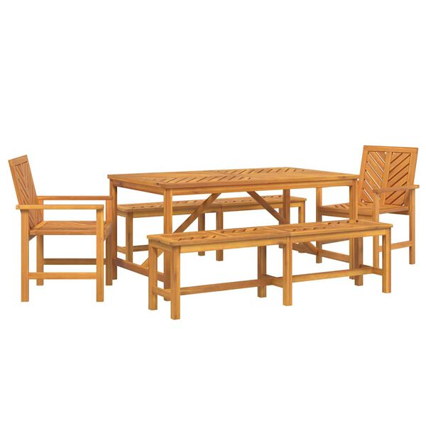 vidaXL Ensemble de salle à manger pour jardin 5 pcs Marron
