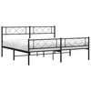 vidaXL Cadre de lit métal sans matelas avec pied de lit noir 193x203cm