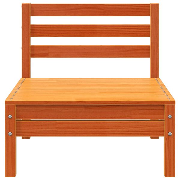 vidaXL Canap&eacute; de jardin sans accoudoirs cire marron bois de pin massif