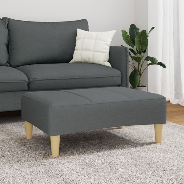 vidaXL Repose-pied gris foncé 77x55x31 cm tissu