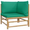 vidaXL Salon de jardin 7 pcs avec coussins vert bambou