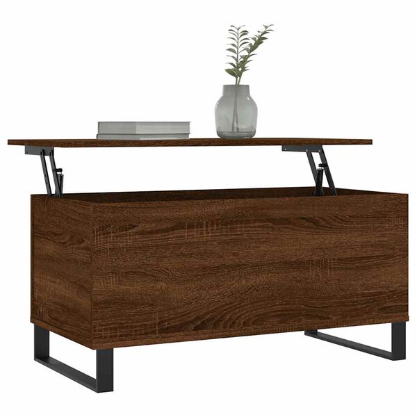 vidaXL Table basse Ch&ecirc;ne marron 90x44,5x45 cm Bois d'ing&eacute;nierie
