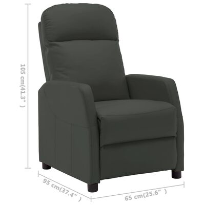 vidaXL Fauteuil inclinable électrique anthracite similicuir