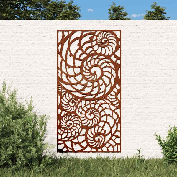 vidaXL D&eacute;coration murale de jardin 105x55 cm acier corten design coque