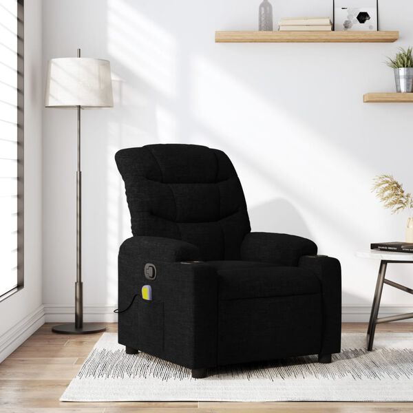vidaXL Fauteuil de massage inclinable noir tissu