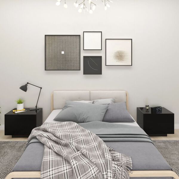 vidaXL Table de chevet noir 100x35x40 cm bois d'ing&eacute;nierie