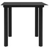vidaXL Table &agrave; d&icirc;ner de jardin Noir 80x80x74 cm Acier et verre