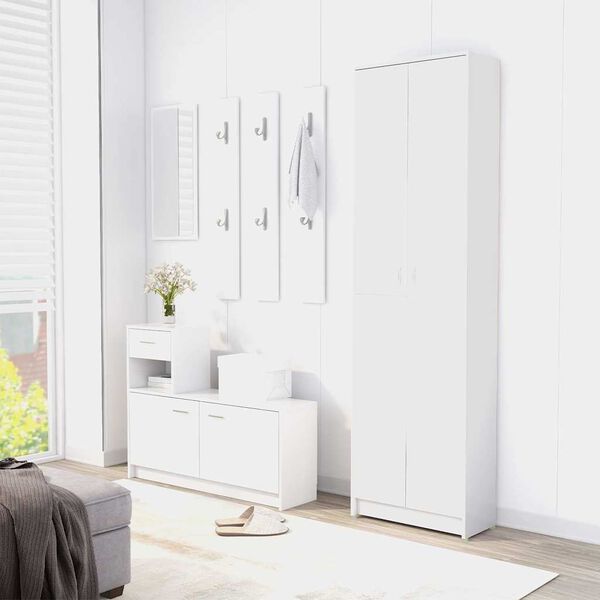 vidaXL Garde-robe de couloir Blanc 55x25x189 cm Bois d'ing&eacute;nierie