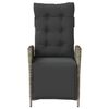 vidaXL Chaise inclinable de jardin et repose-pied gris r&eacute;sine tress&eacute;e