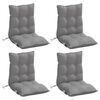 vidaXL Coussins de chaise &agrave; dossier bas lot de 4 gris tissu oxford