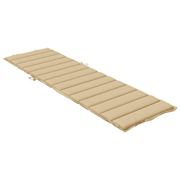 vidaXL Coussin de chaise longue beige mélangé 200x70x4 cm tissu