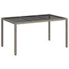 vidaXL Table de jardin pour repas Gris 150 x 90 x 75 cm polyrotin