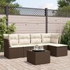 vidaXL Salon de jardin avec coussins 6 pcs marron résine tressée