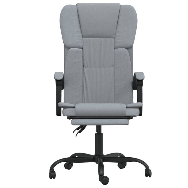 vidaXL Fauteuil inclinable de bureau gris clair tissu