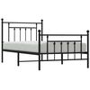 vidaXL Cadre de lit m&eacute;tal sans matelas avec pied de lit noir 100x190cm