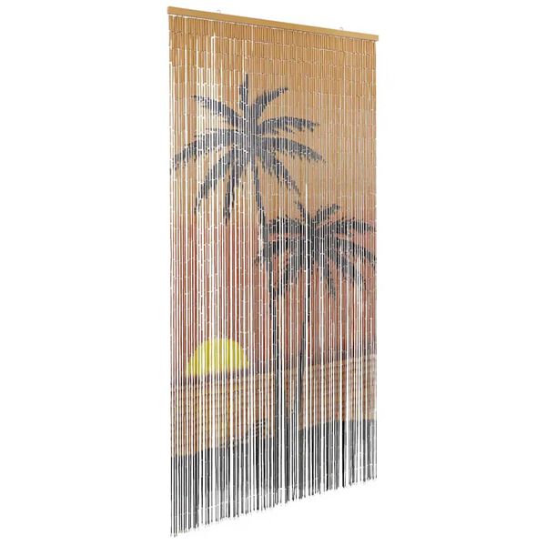 VidaXL Rideau anti-insectes imprim&eacute; palmier 100x200 cm bambou