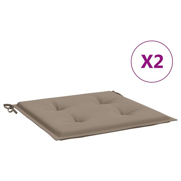 vidaXL Coussins de chaise jardin lot de 2 taupe 40x40x4cm tissu oxford
