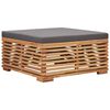 vidaXL Table et repose-pied de jardin coussin gris fonc&eacute; Bois de teck