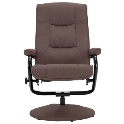 vidaXL Fauteuil inclinable avec repose-pieds marron tissu