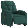 vidaXL Fauteuil inclinable de massage &eacute;lectrique vert fonc&eacute; tissu