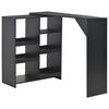 vidaXL Table de bar avec tablette amovible Noir 138x39x110 cm