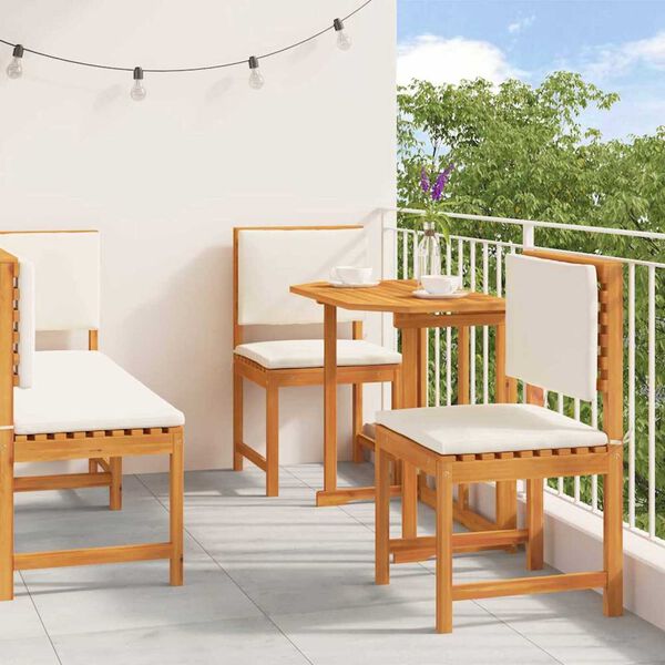 vidaXL Ensemble bistro de jardin 4 pcs Marron Bois d'Acacia Massif