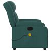 vidaXL Fauteuil inclinable de massage &eacute;lectrique vert fonc&eacute; tissu