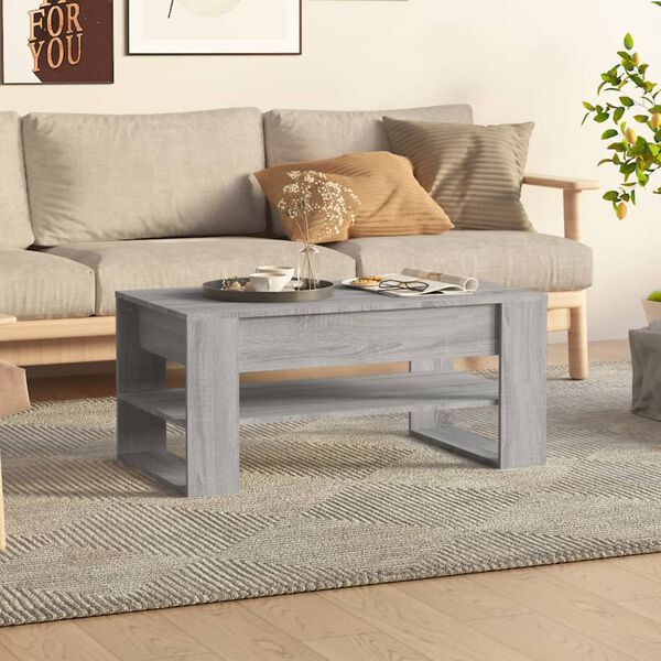 vidaXL Table basse sonoma gris 102x55x45 cm bois d'ingénierie