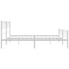 vidaXL Cadre de lit m&eacute;tal sans matelas et pied de lit blanc 193x203 cm