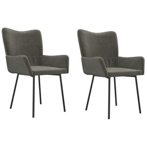 vidaXL Chaises à manger lot de 2 Gris foncé Velours