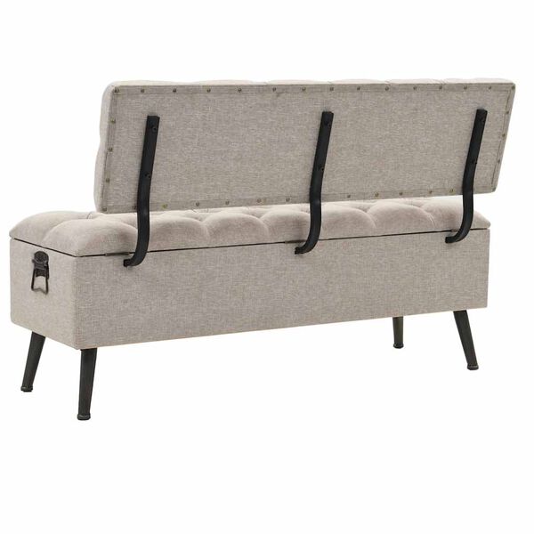 vidaXL Banc de rangement avec dossier 110 cm crème tissu