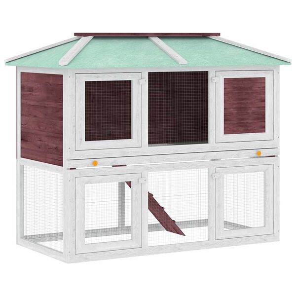 vidaXL Cage double pour animaux Marron Bois