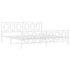 vidaXL Cadre de lit m&eacute;tal sans matelas et pied de lit blanc 193x203 cm