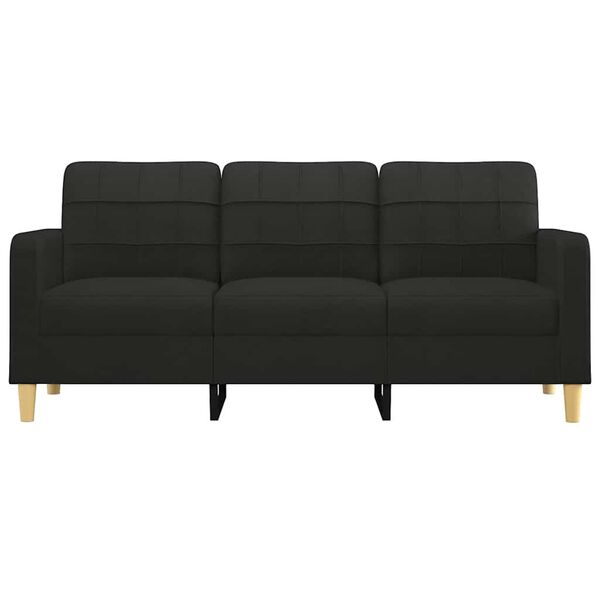 vidaXL Canap&eacute; &agrave; 3 places Noir 180 cm Tissu