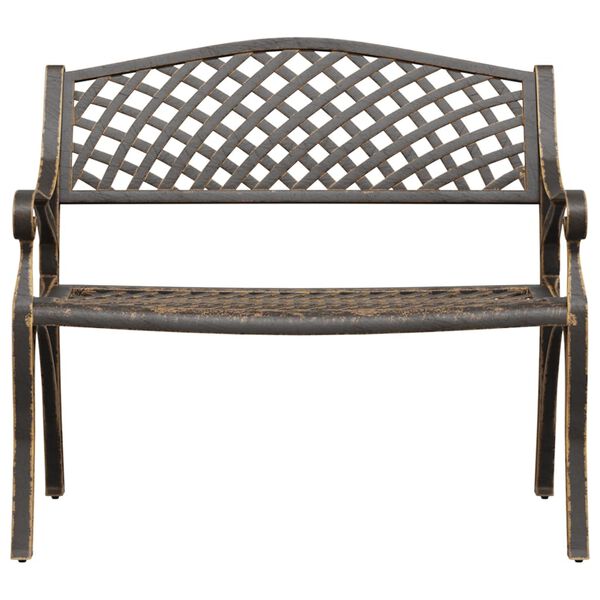 vidaXL Banc de jardin 102 cm aluminium coulé bronze