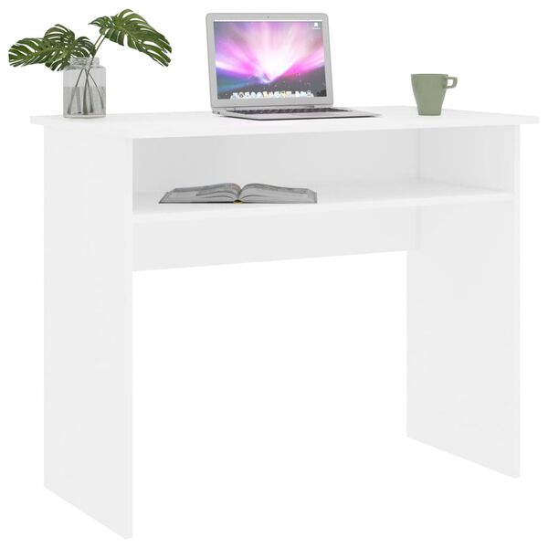 vidaXL Bureau Blanc 90x50x74 cm Bois d'ing&eacute;nierie