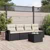 vidaXL Salon de jardin 5 pcs avec coussins noir r&eacute;sine tress&eacute;e