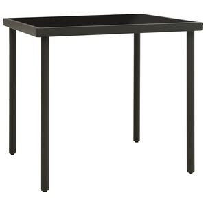 vidaXL Table &agrave; d&icirc;ner d'ext&eacute;rieur Anthracite 80x80x72 cm Verre et acier