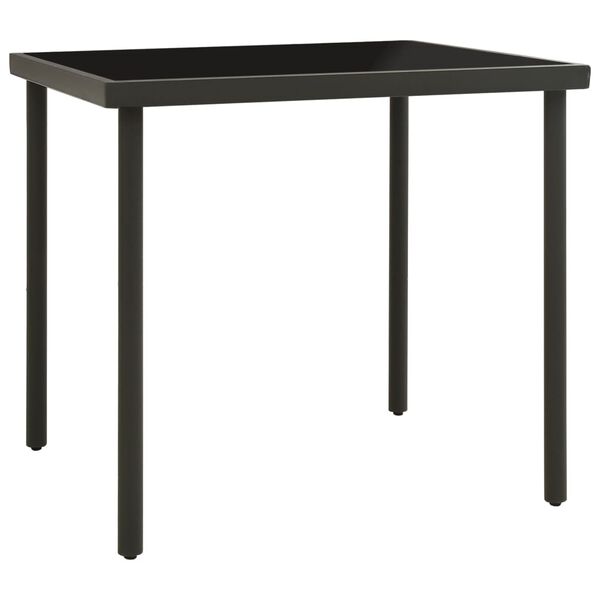 vidaXL Table &agrave; d&icirc;ner d'ext&eacute;rieur Anthracite 80x80x72 cm Verre et acier