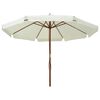 vidaXL Parasol d'extérieur avec mât en bois 330 cm blanc sable