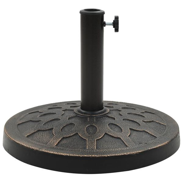 vidaXL Socle rond de parasol Polyr&eacute;sine 13 kg Bronze