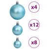 vidaXL Boules de No&euml;l 100 pcs turquoise 3 / 4 / 6 cm